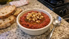 5 dakikada kahvaltılık cevizli ezme: salça ve zeytinyağıyla tam kıvamında