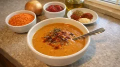 Tek tencerede pürüzsüz kırmızı mercimek çorbası: lokanta kıvamında