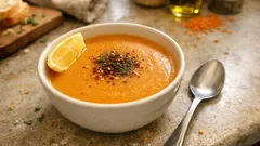 Tereyağında kavrulmuş soğanla: pürüzsüz lokanta usulü kırmızı mercimek çorbası