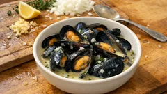 Kremalı Moules Marinières: Beyaz şarap sosunda midyeyi 10 dakikada açtırın