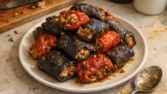 Nar ekşili zeytinyağlı kuru dolma: tane tane pirinçle tam kıvamında tarif