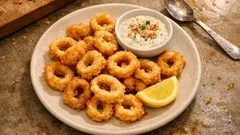 Lokum gibi kalamar tava: maden suyunda marineyle dışı çıtır, içi yumuşacık