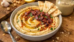 Tek kapta lokanta usulü humus tarifi: tahin-limon dengesi, üstüne pastırmalı yağ