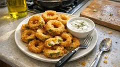 Maden suyuyla çıtır kabak halkası: dışı gevrek, içi yumuşacık