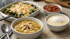 26 Aralık gün menüsü: Ekşili tavuk çorbası, ıspanaklı fırın makarna, acılı ezme ve irmik tatlısı