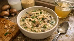 Krema kullanmadan ipeksi: Mantarlı kuskuslu tavuk çorbası tarifi