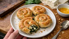 Hamurlaşmayan ıspanaklı gül böreği: yufkadan pratik fırın tarifi