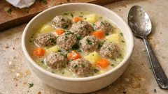 Terbiyesi kesilmeden ekşili sulu köfte: patates-havuçlu, tek tencerede tam kıvamında