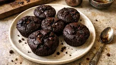 Balkabağı ve hurmalı glutensiz vegan brownie muffin: içi nemli, kakaosu bol